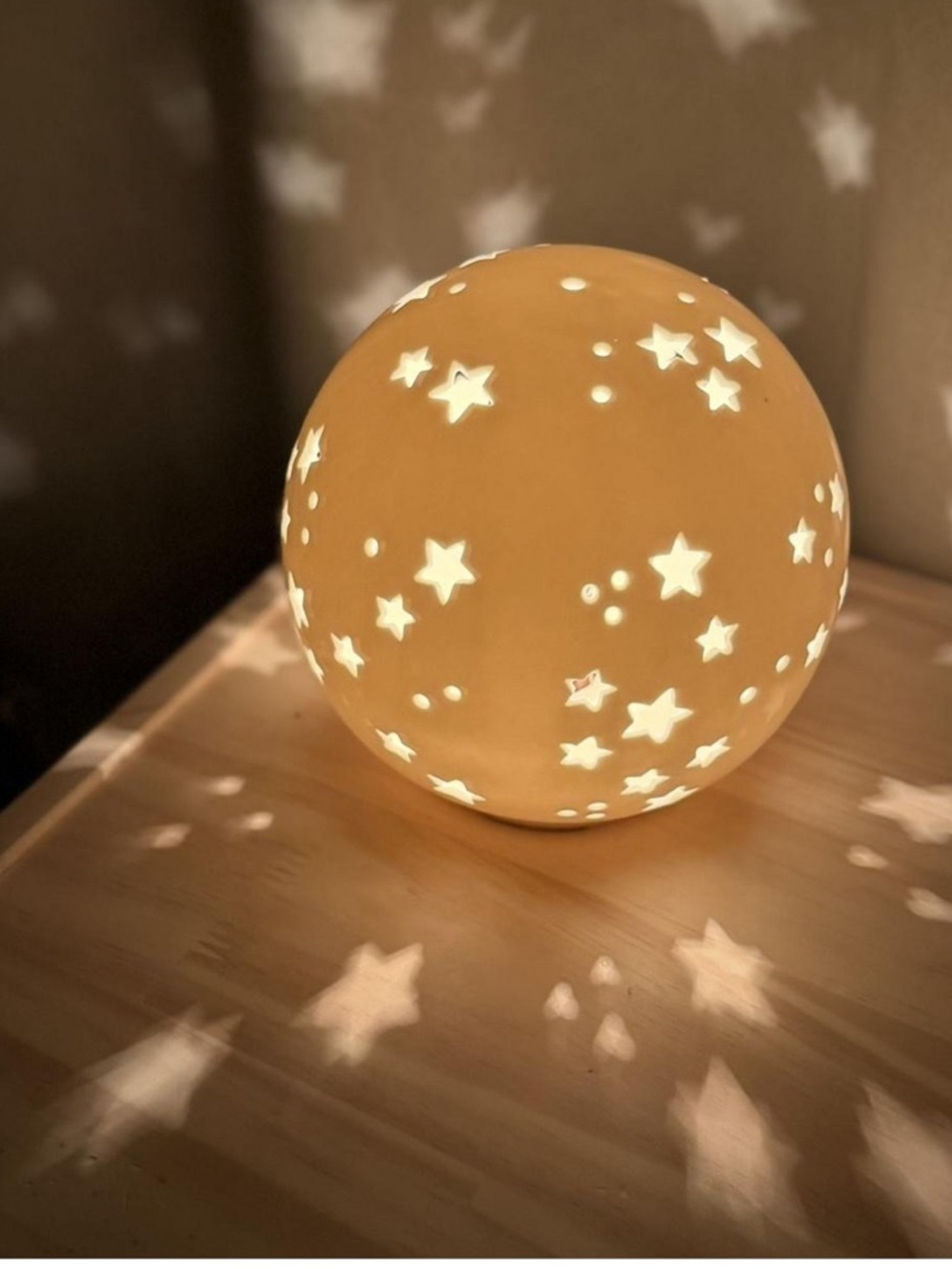 TARGET White Star Cutout Ceramic Sphere Luminary Lamp - Picture 5 of 8